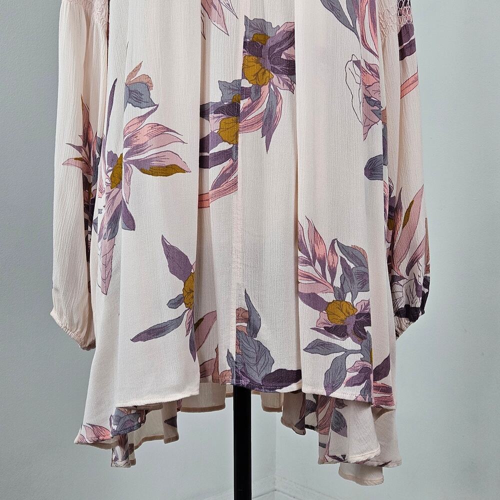 Free‎ People Tunic Boho Mini Dress Floral Print | Women's Small | MINOR FLAW - Picture 13 of 16